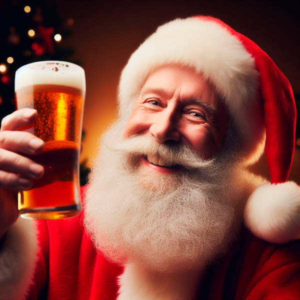 PAPAI NOEL SEGURANDO CHOPP