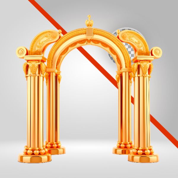ARCO ROMANO 02, ARCO DOURADO, COLUNA GREGA, ORNAMENTO ROMANO, ANO NOVO, NATAL